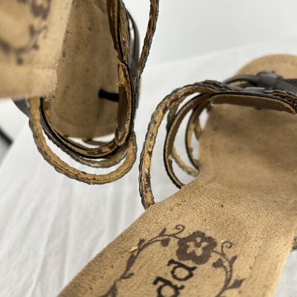 Vintage y2k Women's Brown Strappy MUDD Platform Block High Heel Sandals Sz 7.5 - Picture 6 of 9